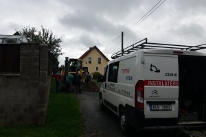 Oprava poruchy vodovodu v Kališti 31.8.2021